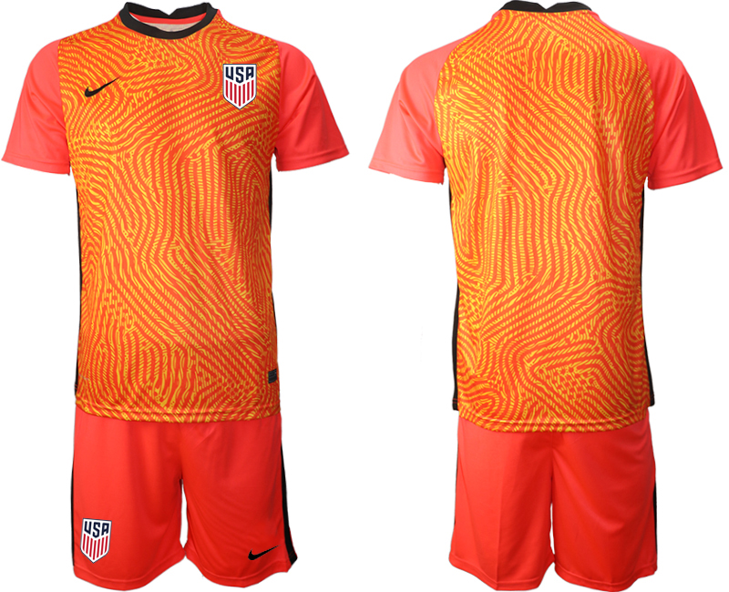 Men 2020-2021 Season National team United States goalkeeper red Soccer Jersey1->united states jersey->Soccer Country Jersey